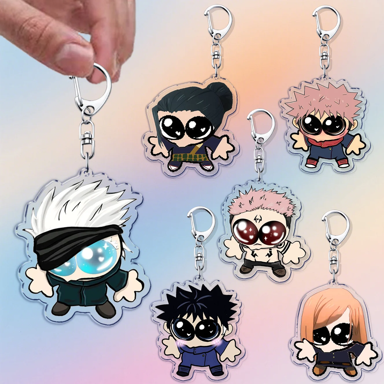 Cute Anime Chibi Keychain Accessories Bag Charms Manga Ryomen Cartoon Sukuna Keyrings Jewelry Fans Freinds Gift