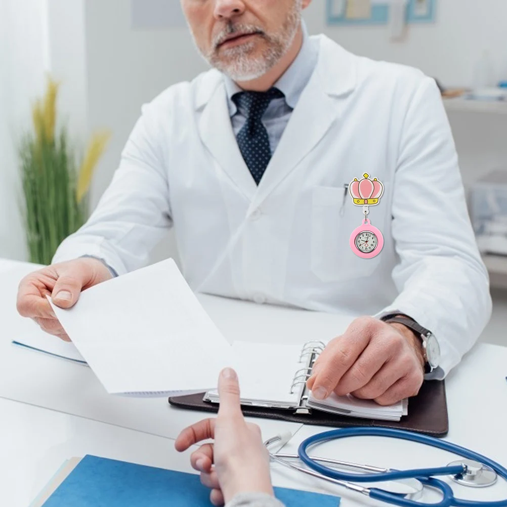 

2Pcs Nurse Watches Luminous Clip-on Pocket Watch Quartz Movement Silicone Design Portable Watches for Nurses Doctors Gift