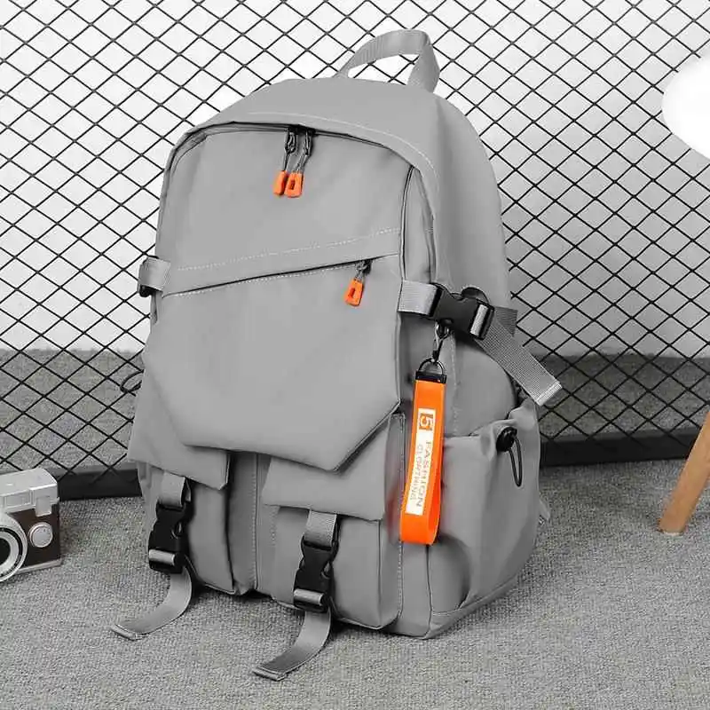 Men's Large Capacity Travel Laptop Backpack Casual Double Shoulder Bag Korean Style Middle School High School College Trendy ...