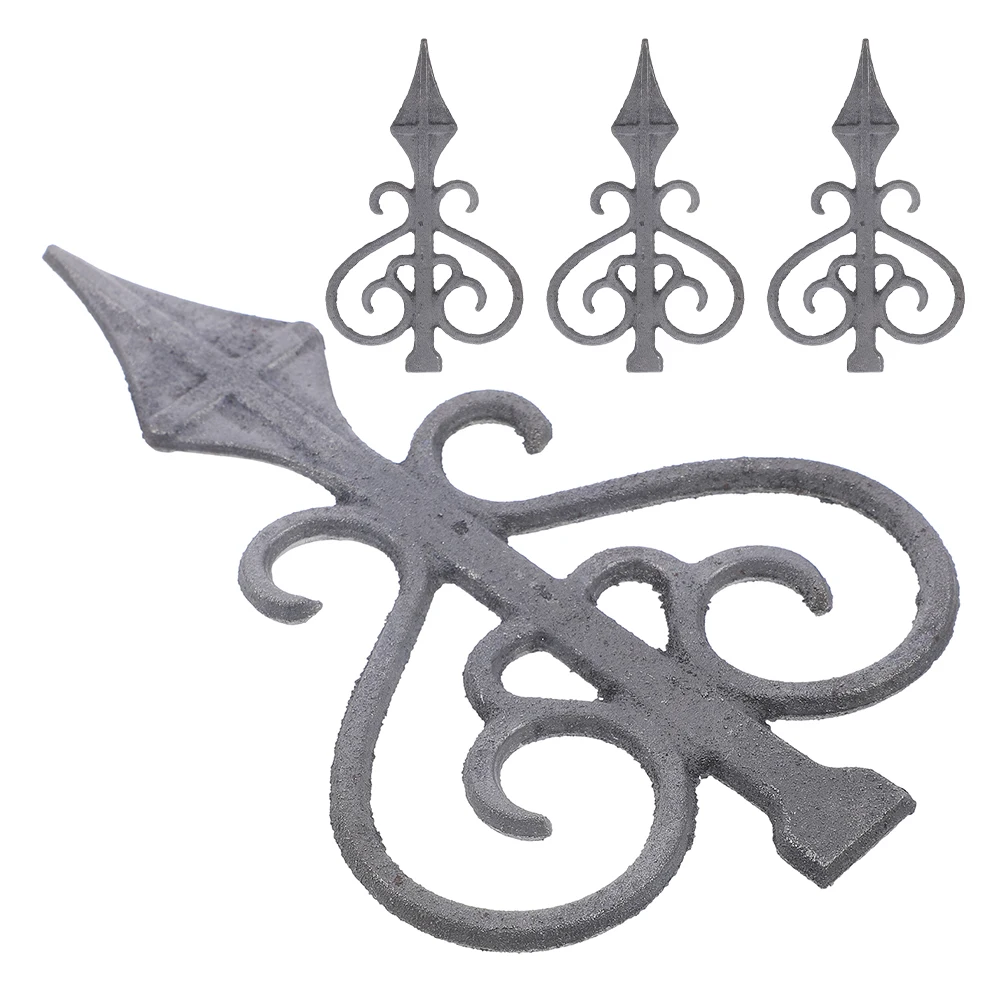 

4 Pcs Cast Iron Fence Accessories Durable Outdoor Toppers Elegant Garden Decor Covers Replacement Finials Fence Caps Metal
