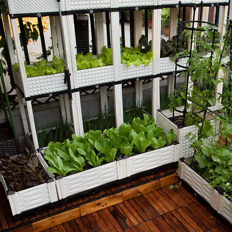 Family balcony vegetable planting special box vegetable planting box roof vegetable planting pot rectangular extra large plastic