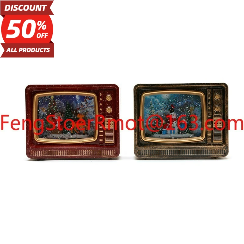 New Christmas music snow water injection TV night light gift ornament Christmas decorations music box
