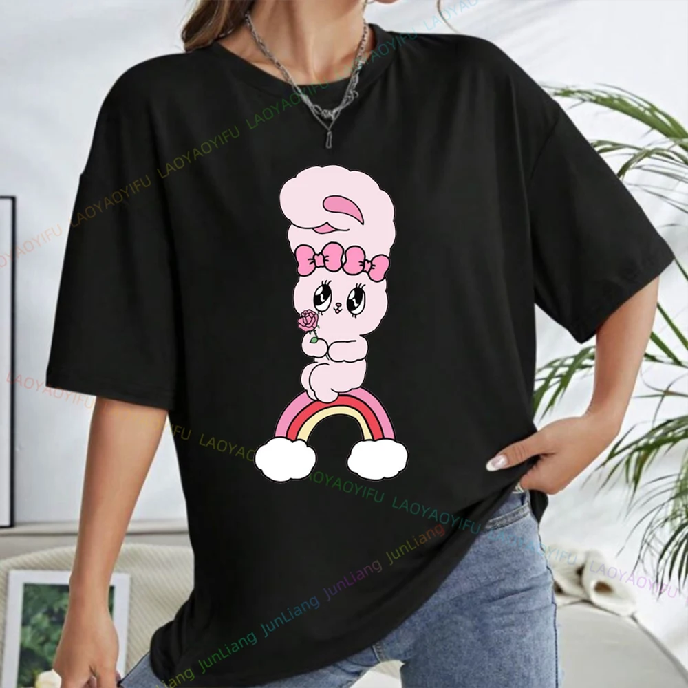 

2024 Nwe Esther Bunny Rabbit Rainbow Y2k Одежда для женщин Мода для подарка подруге Женская одежда Футболки Готический женский топ