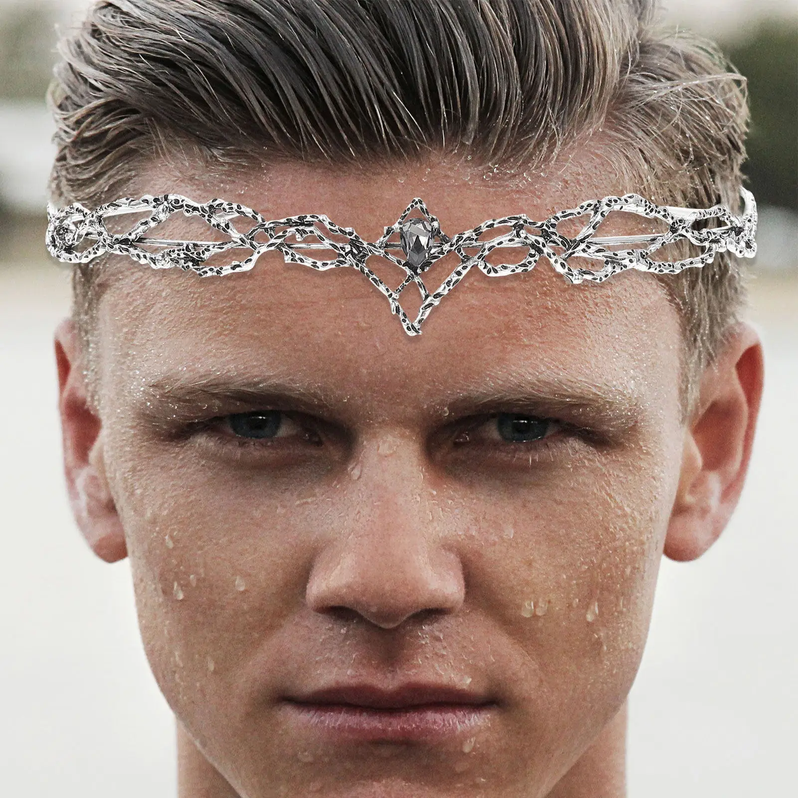 

1Pcs Vintage Men King Crown High-Quality Alloy Chic Hair Decor for Theater Birthday Anniversary Celebration Royal Costume