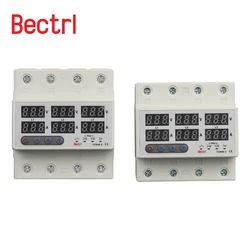 3 Phase 3P+N Din rail Voltmeter Ammeter adjustable Over and Under Voltage current limit protection Monitor Relays Protector
