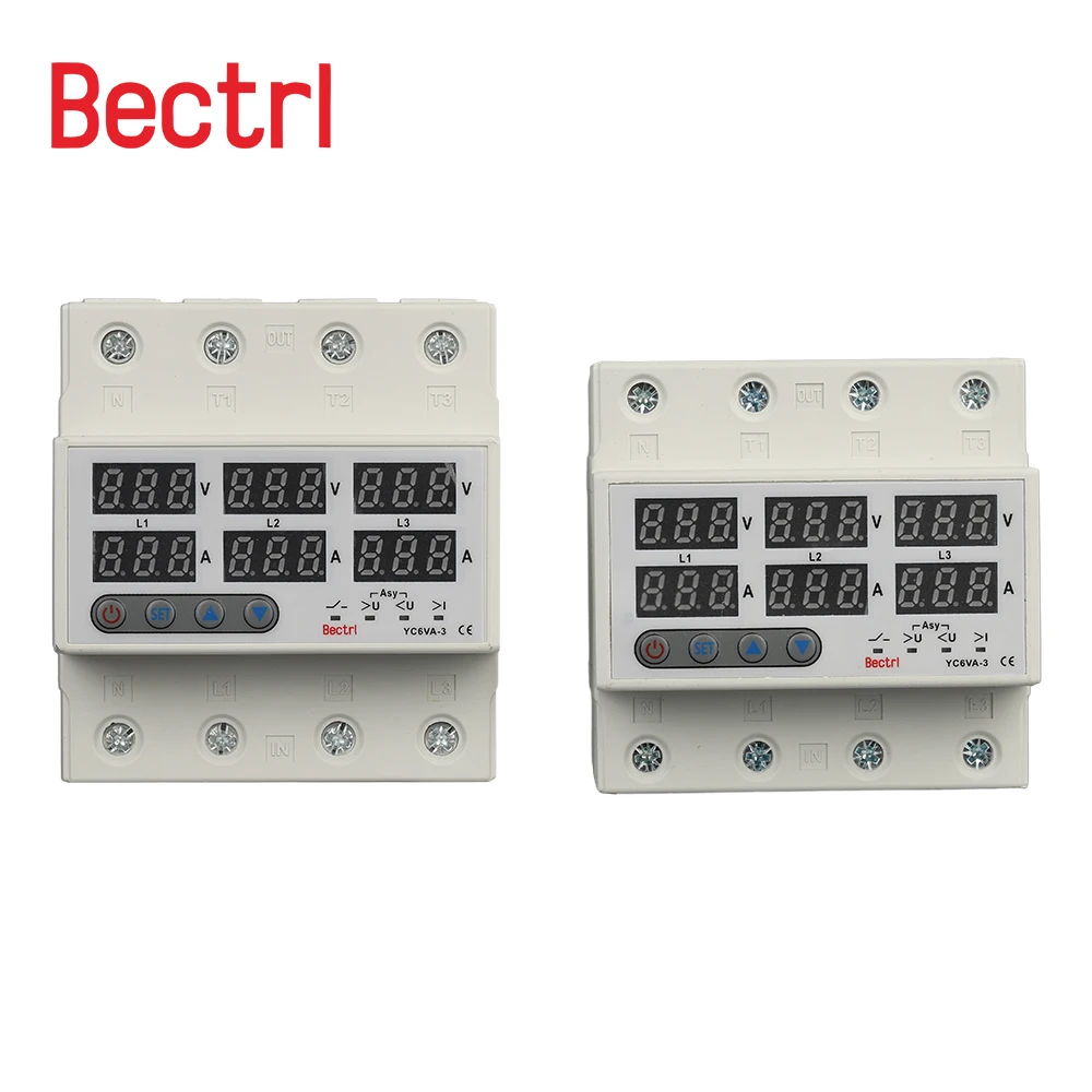 sobre e sob Tensão Atual Limite Monitor Fase p Mais n Din Trilho Voltímetro Amperímetro Protetor Relés Protetor Ajustável