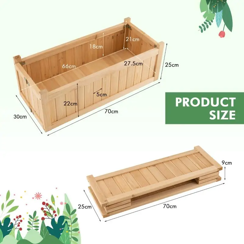 Wooden Planter Box with Fir Wood for Patio