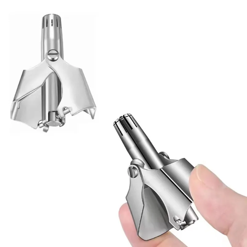 Nose Hair Trimmer Cleaner For Men Women Stainless Steel Manual Mechanical Shaving Razor Washable Hair Removal Tools With Brush