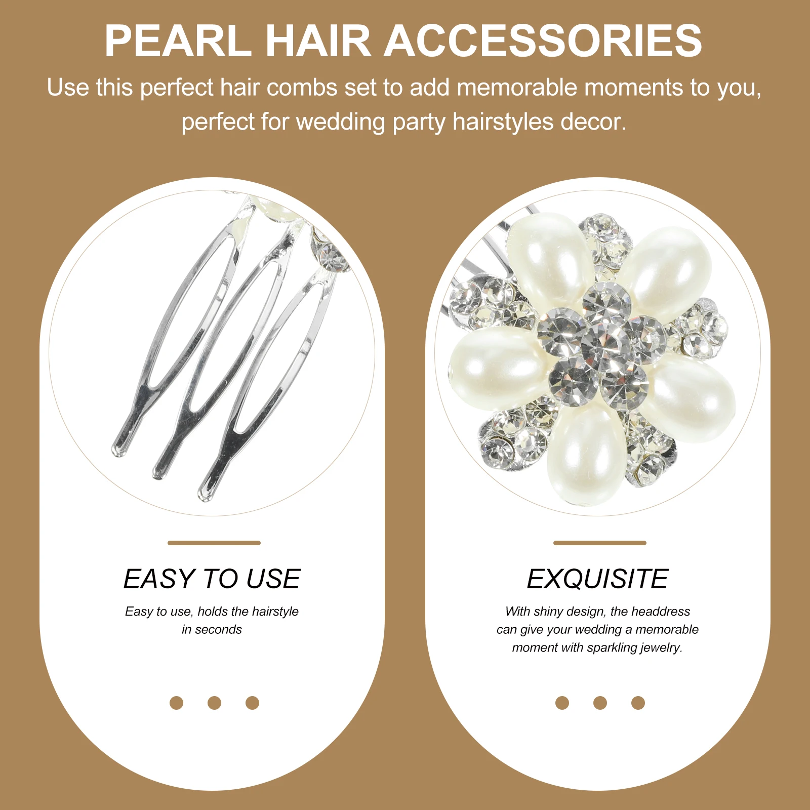 

3 Pcs Rhinestone Hair Comb Accessories for Multi Layer Mosaic Metal Bridal Combs Bride Headpieces