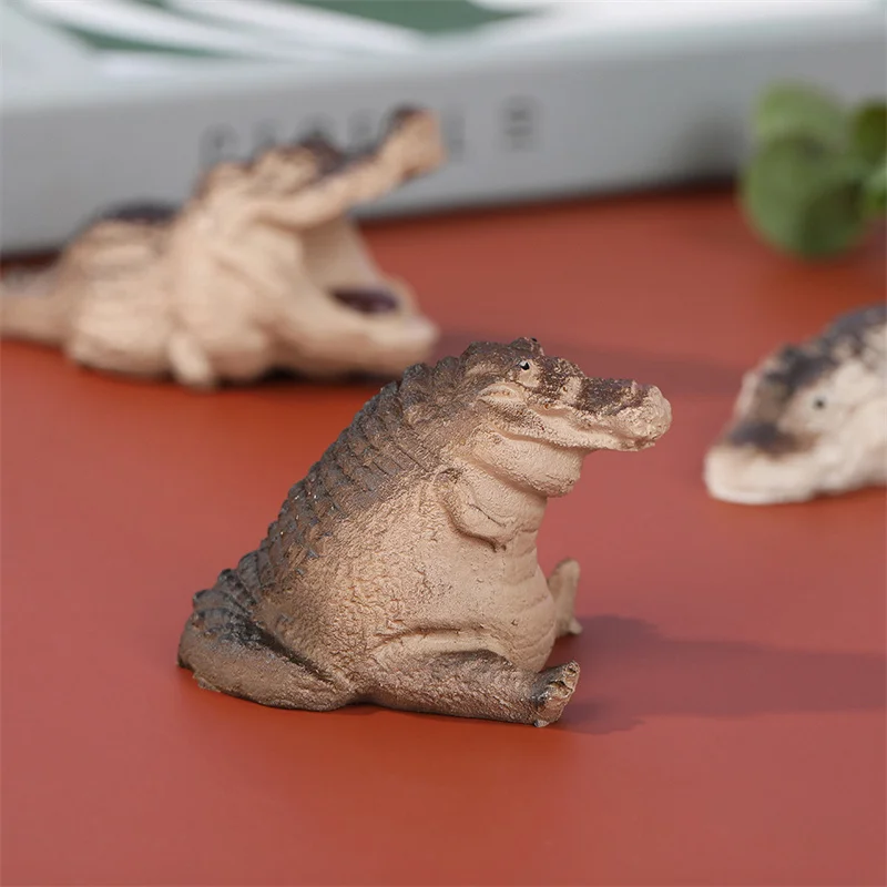 Crocodile Garden Ornament Home Table Decoration Resin Crafts Gift Animal Statue Garden Patio Art Resin Small Crocodile