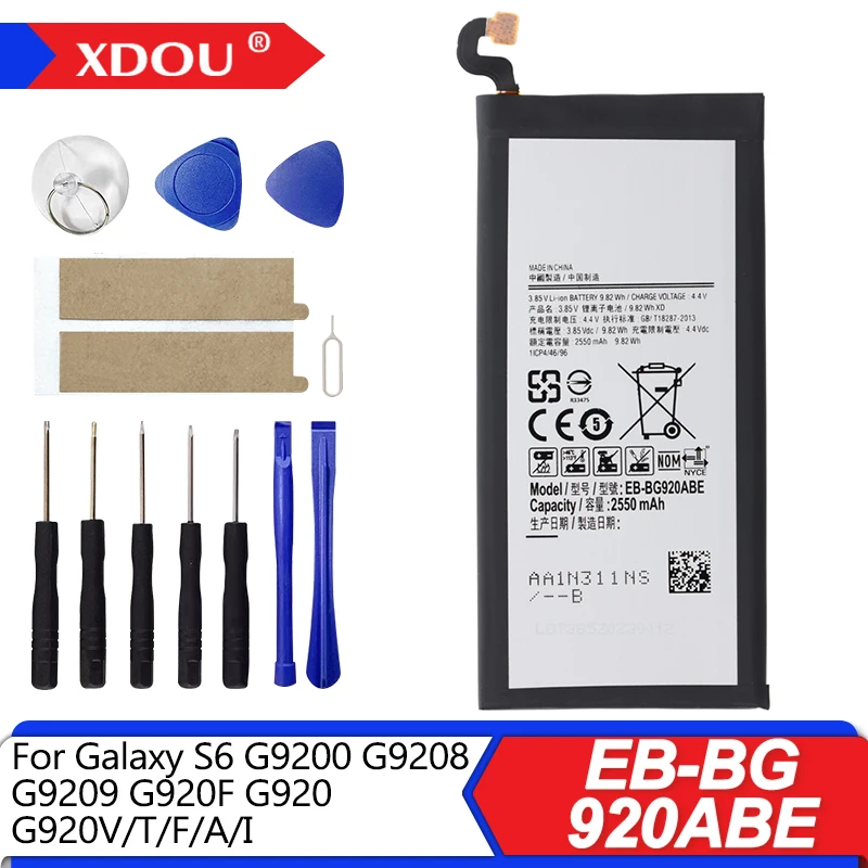 

Совершенно новый аккумулятор EB-BG920ABE EB-BG920ABA 2550 мАч для Samsung Galaxy S6 G9200 G9208 G9209 G920F G920 G920V/T/F/A/I