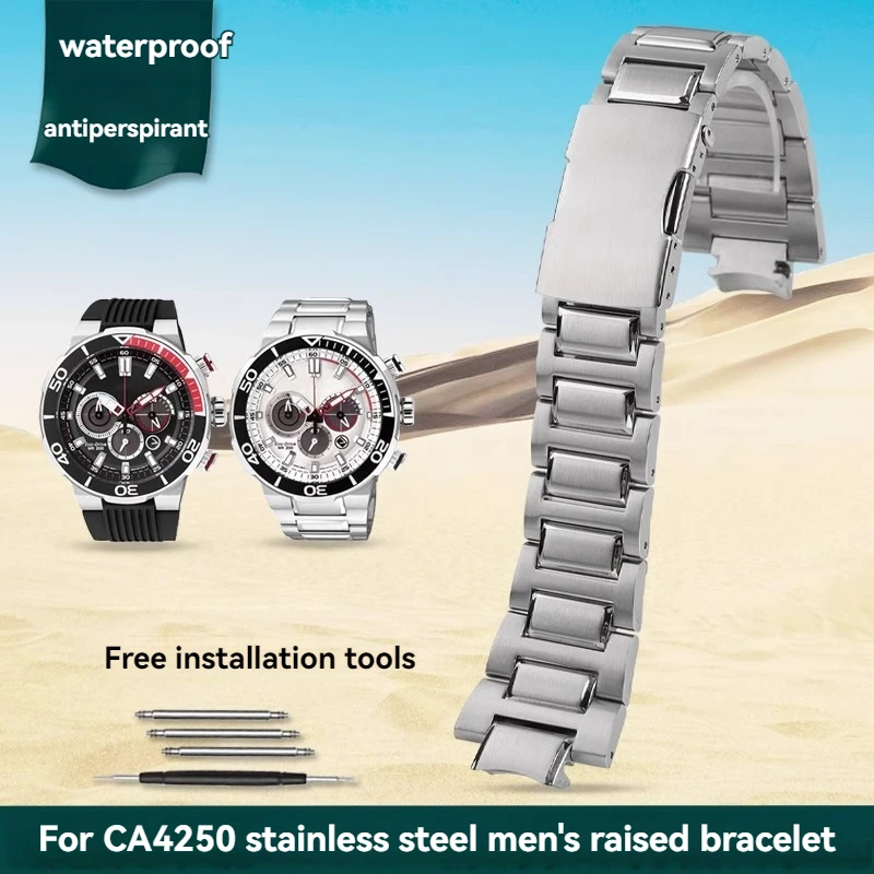 CA4250 Specialized Watch Strap for Citizen CA4250-03e AW1420-04e CA4252 CA4250-54 Stainless Steel Watch Chain 26x14mm Watchband