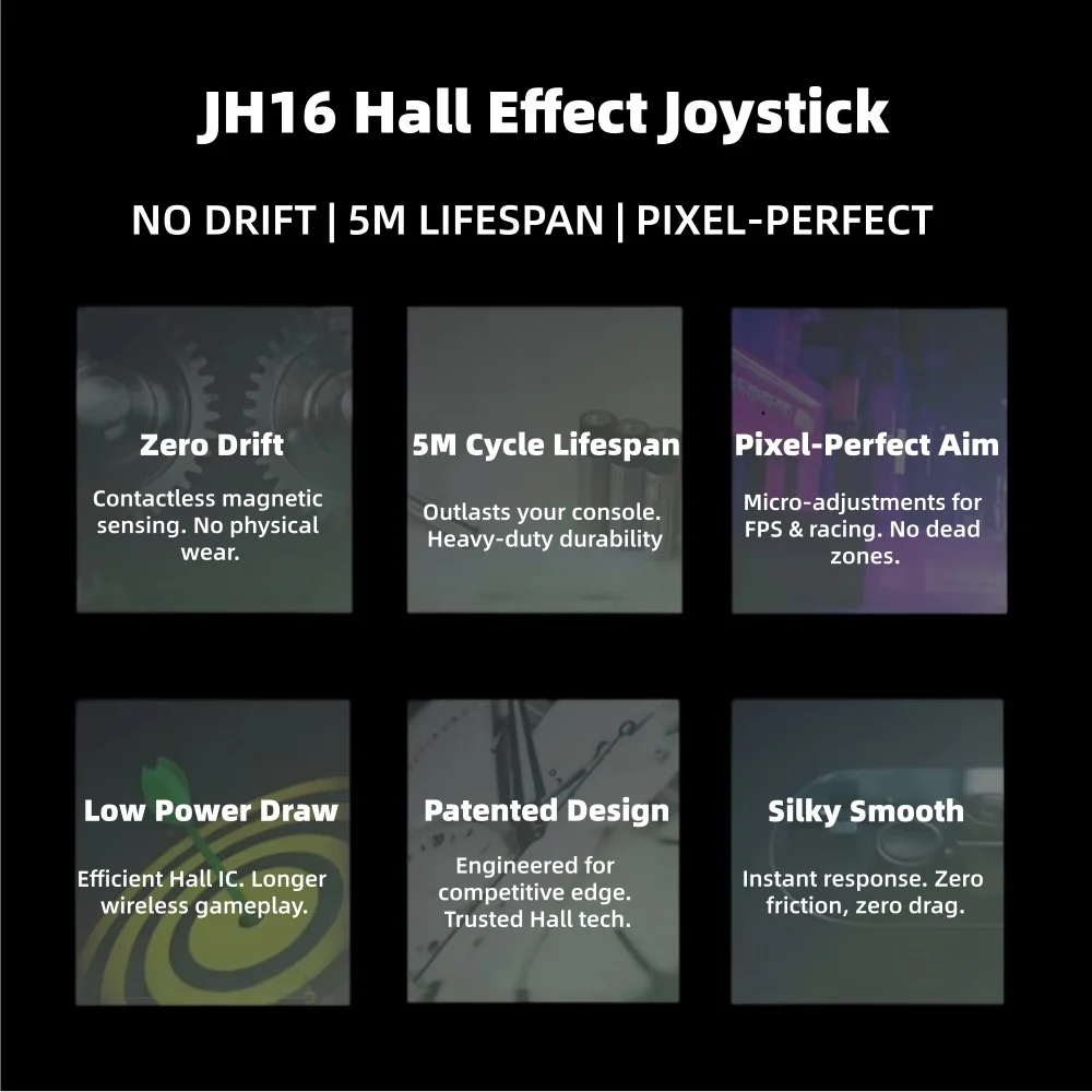 K-SILVER JH16 – joystick wykorzystujący efekt Halla, bez efektu „driftu”, elektromagnetyczny, zastępuje standardowy joystick, 3D analogowy, kompatybilny z kontrolerami GameSir G8/G7SE/T4 i 8BitDo Ultimate. — zdjęcie produktu 6