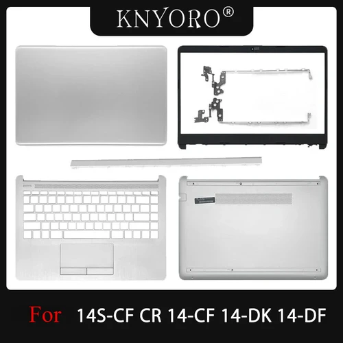 Imagen 1 del producto Nuevo para HP 14-DF 14-CF 14-DK 14-DP 14S-CR 14S-CF 240 245 G8 cubierta trasera LCD plateada bisel frontal cubierta inferior con reposamanos cubierta con bisagras