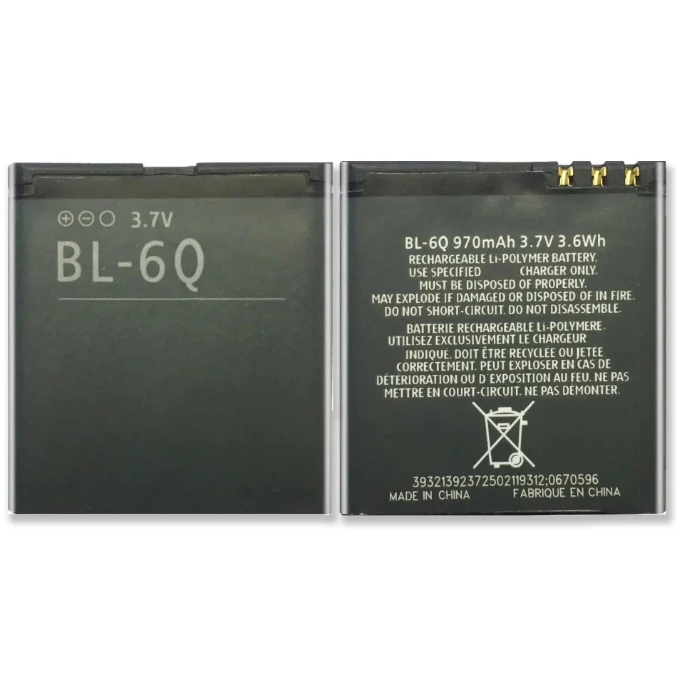 Portable  Battery BL-6Q BL 6Q BL6Q for Nokia 6700 Classic, 6700C Mobile Phone Battery Batteries Warranty + Track Code