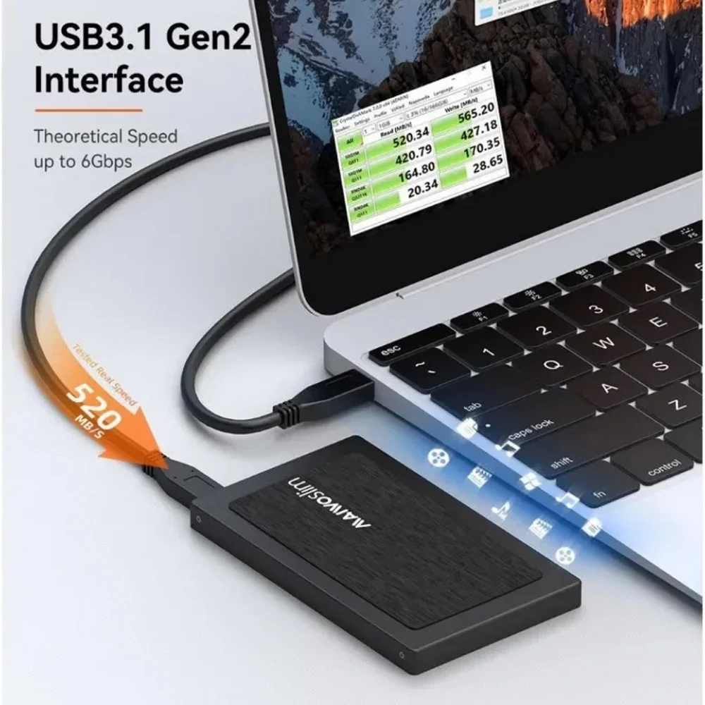 MAIWO HDD Case 2.5'' SATA to USB 3.1 Adapter Aluminum External Hard Drive Enclosure Reader for SSD Disk HDD Box Case HD HDD Case