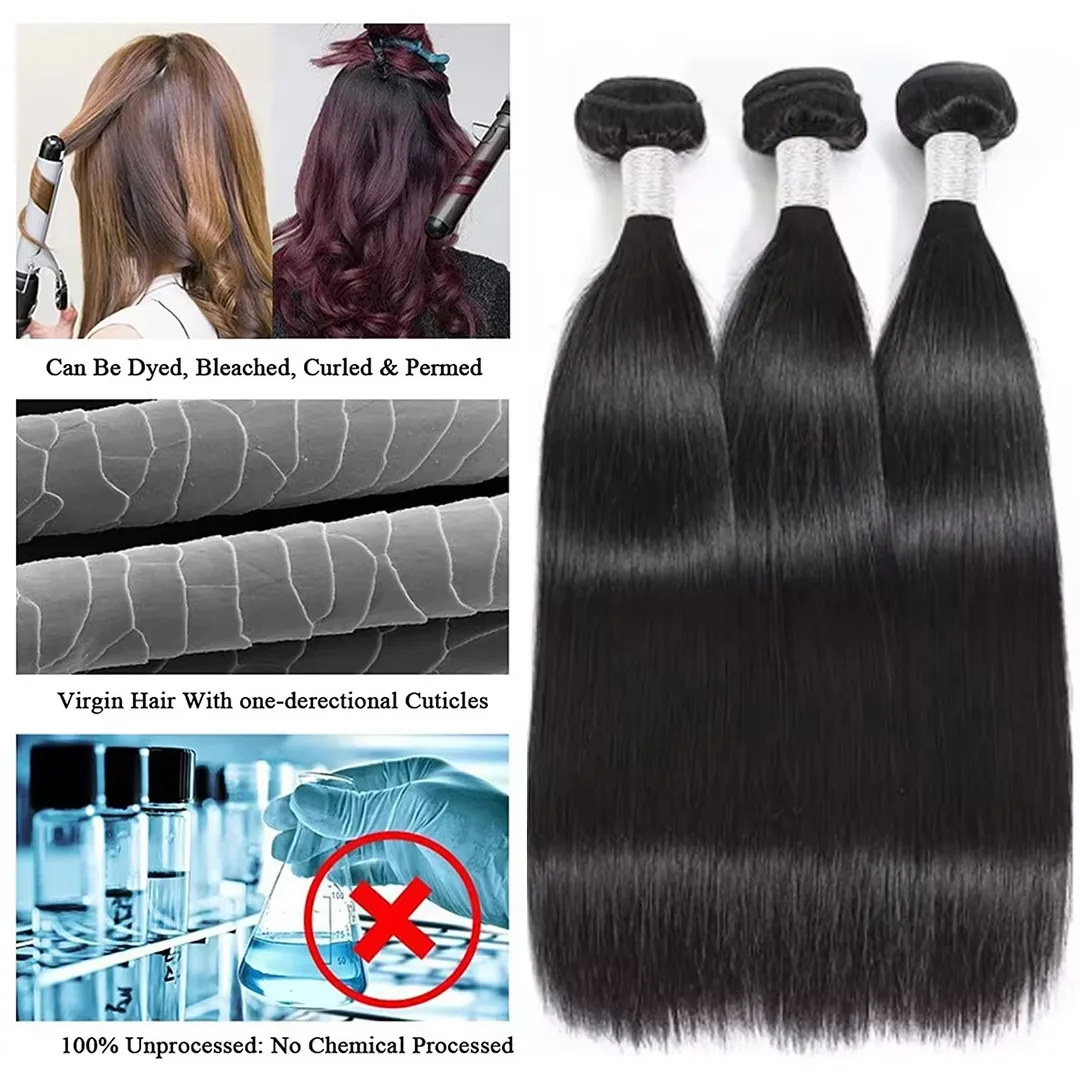 16A Straight Bundles Human Hair Brazilian 30 40 Inch Raw Virgin Unprocessed 3 4 5 Bundles Extensions Bone Straight Bundles Deals image 3