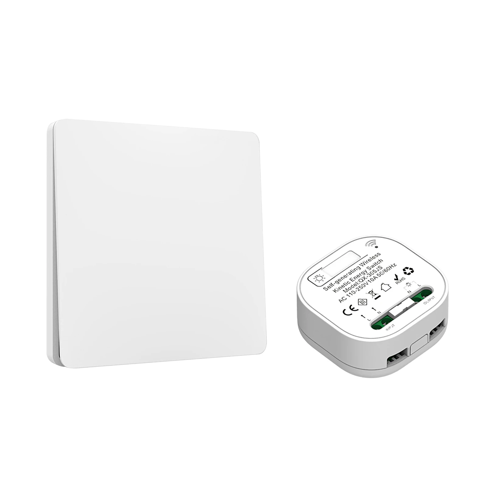 RF 433.92MHz Frameless Large Panel Self Powered Wireless Switch Without Battery Waterproof Household Kinetic Energy Light Switch