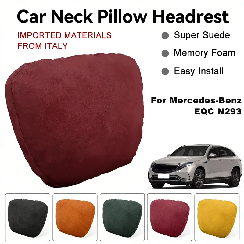 

Italy Suede Car Neck Rest Pillow For Mercedes-Benz EQC N293 Seat Head Neck Support Cushion Auto Interior Accessories
