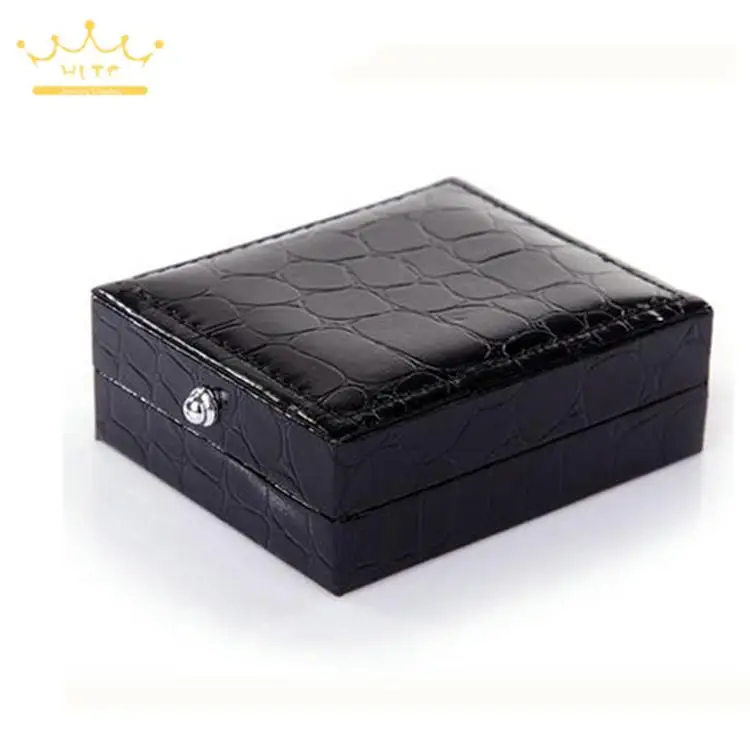

Cufflinks Storage Box Wedding Party Gift Box for Men's Shirts Black Leather Business High-Grade Cufflinks Box Minimal Cufflinks