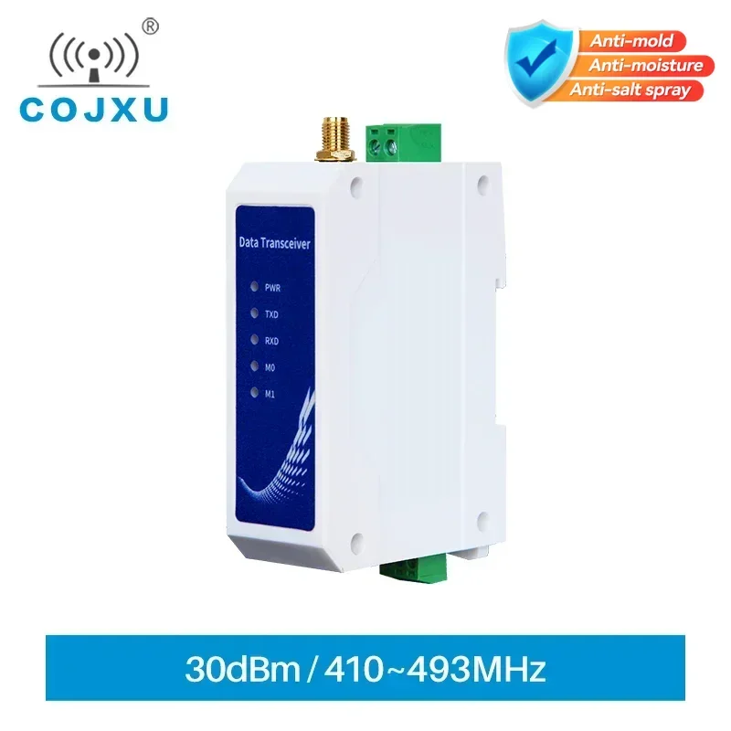 

Super LoRa DIN-рейка RS485 SX1262 433/470 МГц 30 дБм Источник питания переменного тока 85-265 В Беспроводной приемопередатчик данных Cojxu E96-DTU (400SL30-485)