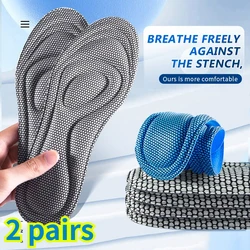 4Pcs Memory Foam Orthopedic Insoles for Shoes Antibacterial Deodorization Sweat Absorption Insert Sport Shoes Running Pads