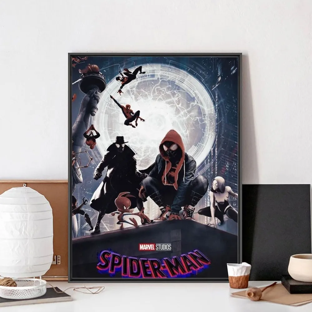 S-Spider-Hero man Across Verse Poster No Framed Poster Kraft Club Bar Paper Vintage Wall Art Painting Bedroom Study Stickers