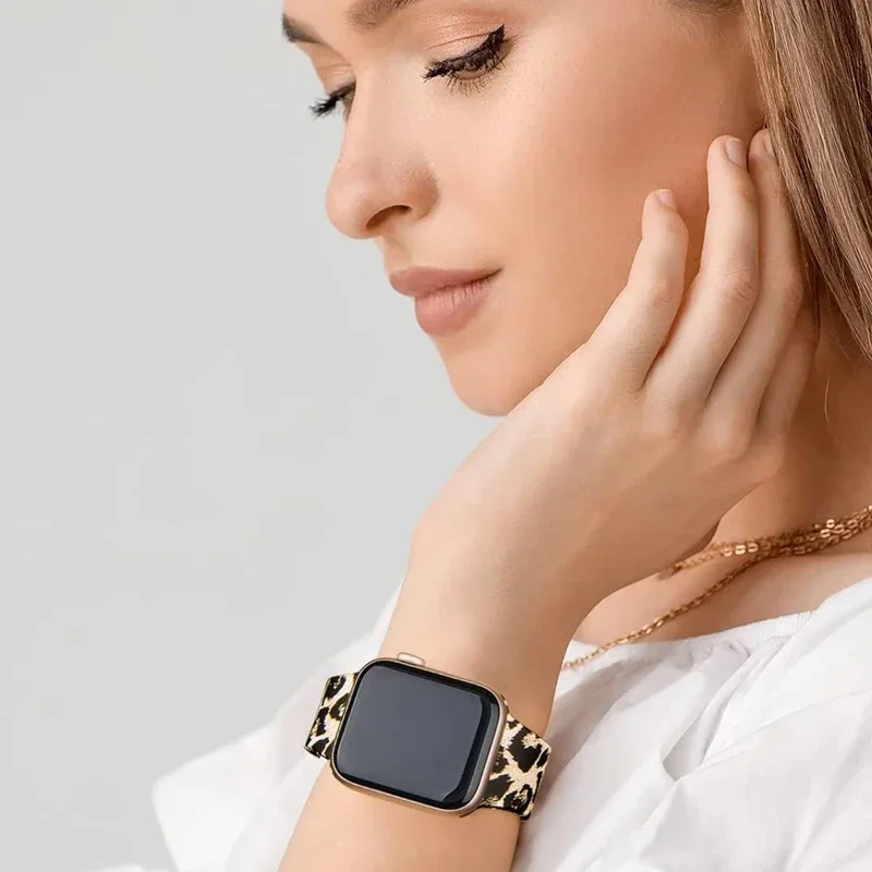 سيليكون فهد لساعة أبل ، سوار ألترا ، لسوار iWatch سلسلة 10 ، 9 ، 8 ، 7 ، 6 ، 3 ، SE ، 49 ، 45 ، حزام ، 41 ، 44 ، 42 من من من من ، 40 من ، 46