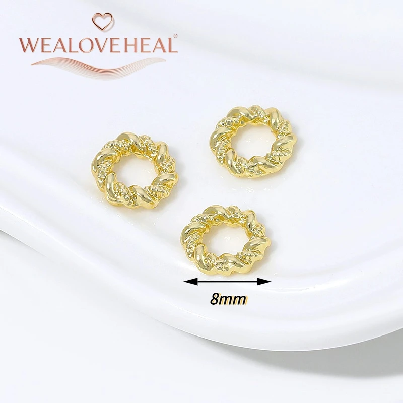18K vergoldeter Messing-Ring mit gedrehtem Seilmuster, geschlossener Ring, Zubehör für DIY-Schmuckherstellung, Verbinder, hochwertige Schmuckkomponenten – Detail 17