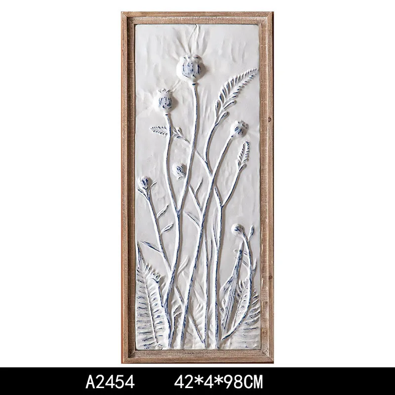 Wabi Sansan retro wrought iron decorative painting three-dimensional relief wall hanging painting B & B decoration layout atmosp