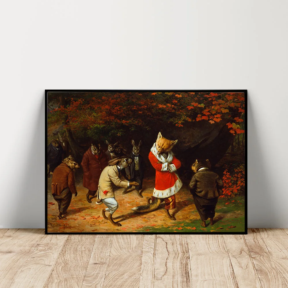 William Holbrook Beard Print Art Poster His Majesty Receives Canvas Painting Animal Wall Picture Decor