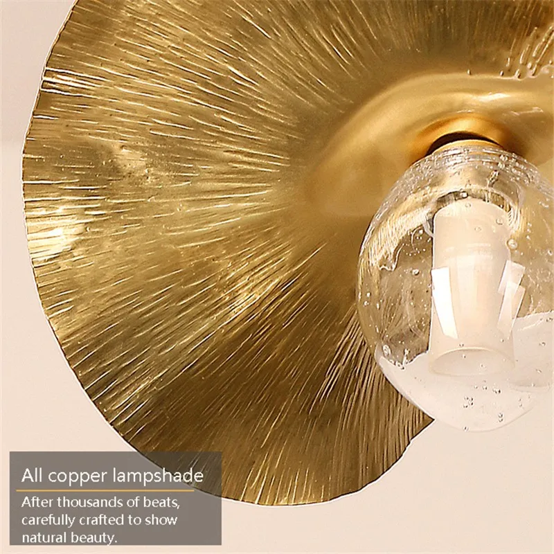 Lotus Leaf pendant light Hammered brass pendant lamp for living room dining room bedroom decoration kitchen light fixtures - view 6