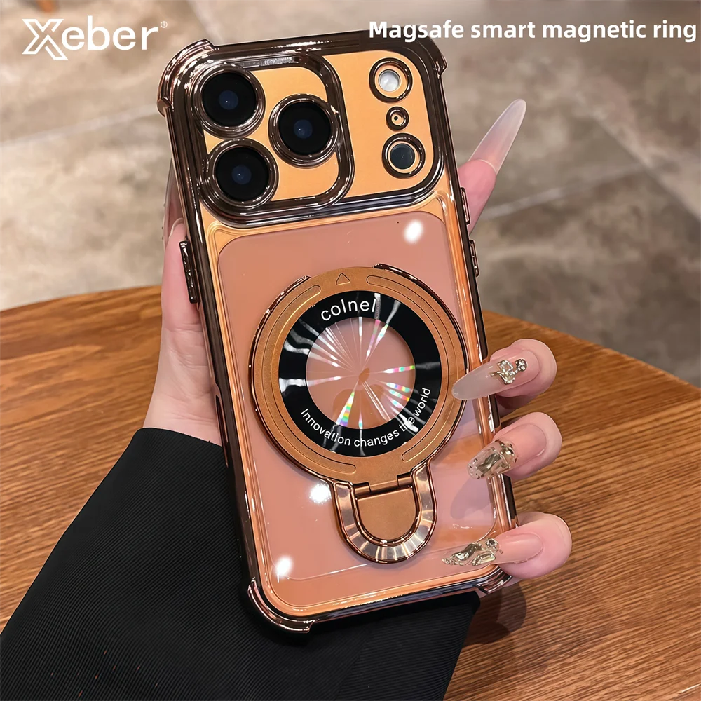 Magnetische Halterung Fall Für Magsafe Für iPhone 17 16 15 14 13 12 11 Pro Max Plus Überzug Fall Mit Halter stehen Stoßfest Abdeckung