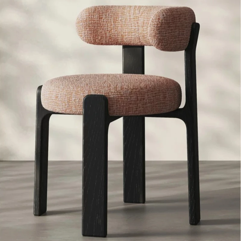Solid Wood Living Room Simple and Modern Dining Chair Household Bedroom Backrest Chair Cream Style Office Dining Table Chair
