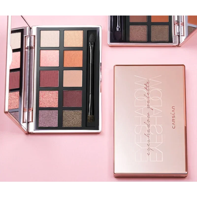 

Carslan 10-Color Silky Twinkle Comprehensive Eyeshadow Palette Blush Highlighter Natural Matte Glitter Pearly Makeup cosmetics