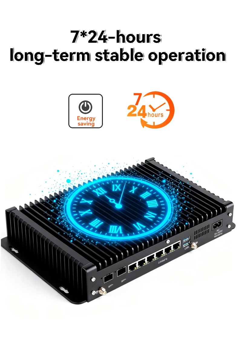 XCY X113 Industrial PC Firewall Router Gateway VPN Server Intel Core i5-1235U Processor 6x 2.5G Ethernet Support 2x 10G SFP+