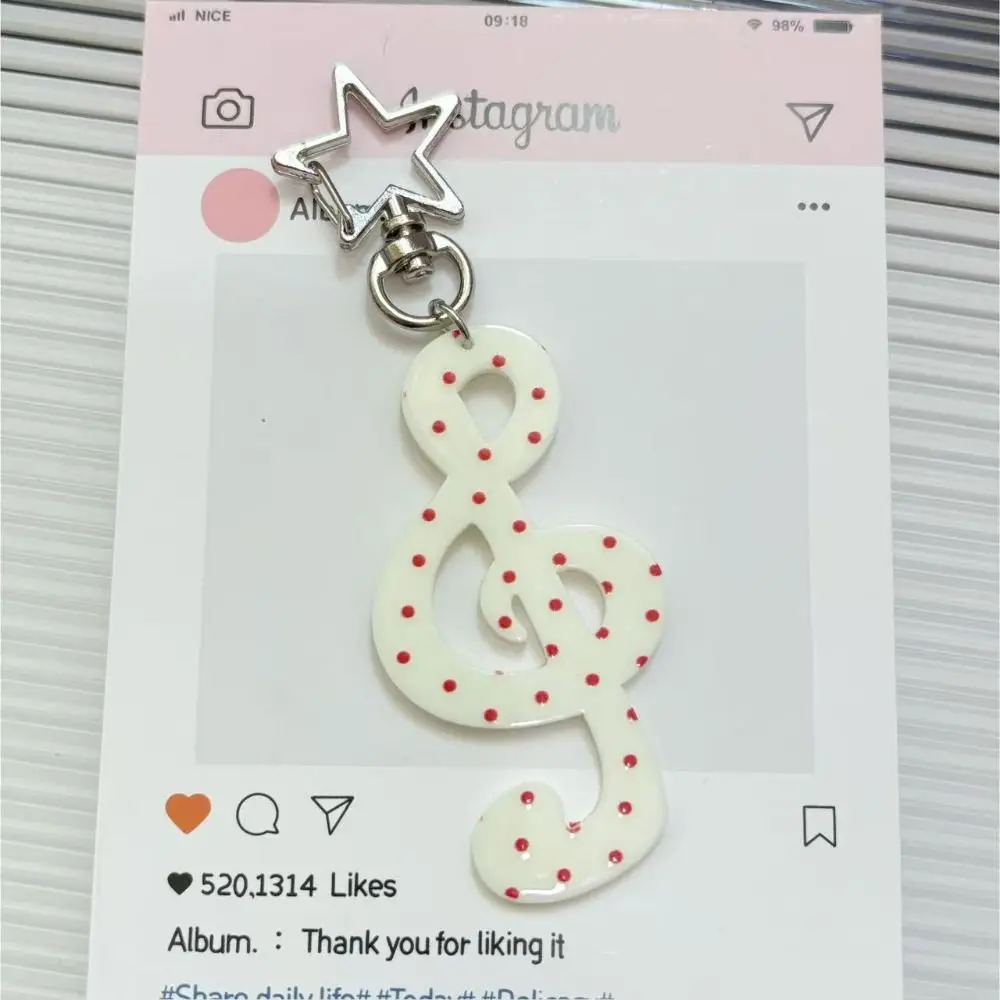 Fashion Cartoon Acrylic Keychain Shaped Illustration Sweet Musical Note Keychain INS DIY Handbook Mobile Phone Pendants