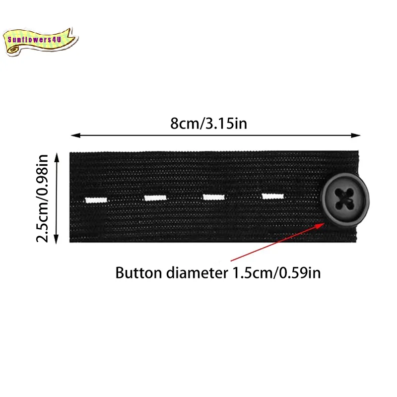 5pcs Pant Extender Belt Unisex Waist Band Tight Trousers Jeans Skirts Maternity Button Hooks Garment DIY Sewing Supplies