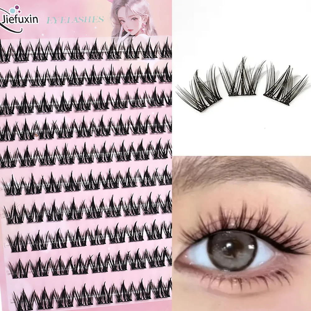 Wimperncluster ohne Kleber: Sonnenblumen-Design, Fuchsauge und Hundestil mit Ahornblatt, 3-stufiges Auftragen, natürliche Manga-Wimpern für Anfänger – Detail 2