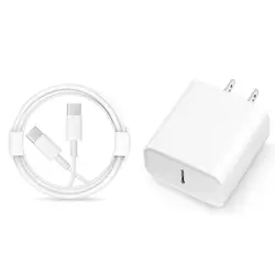 PD 20W Fast Charging Wall Adapter Plug Charger with Cable Cord for iPhone iPad Samsung Phones