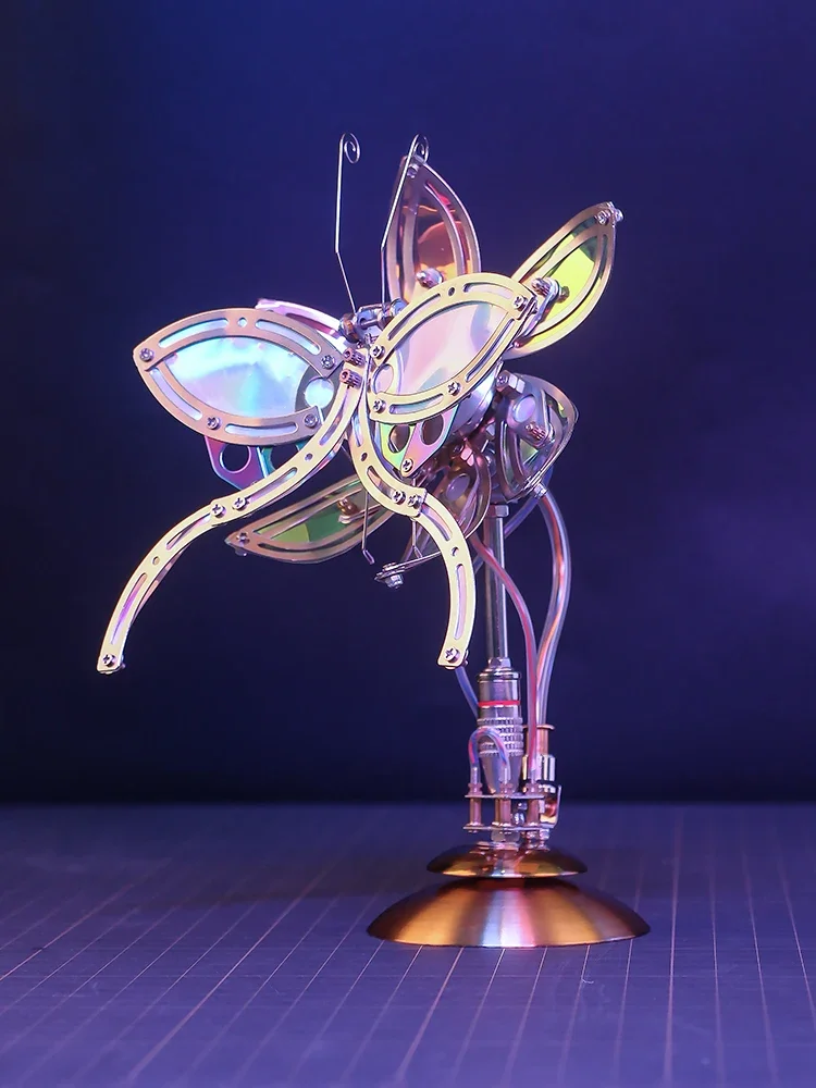 Mechanical metal flower model DIY handmade assembly trendy play figurine ornaments holiday gifts