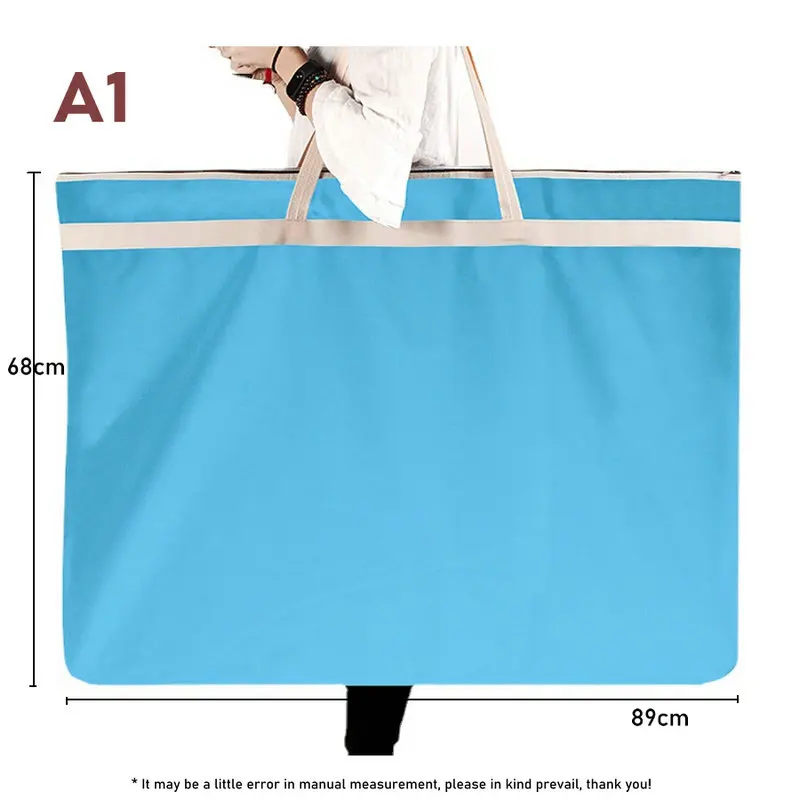 Portable A2 Portfolio Folder File Bag A1 Plus Size Zipper Bag Drawing Folder A2 / A1 Paintings Documents Storage Bag For Artist