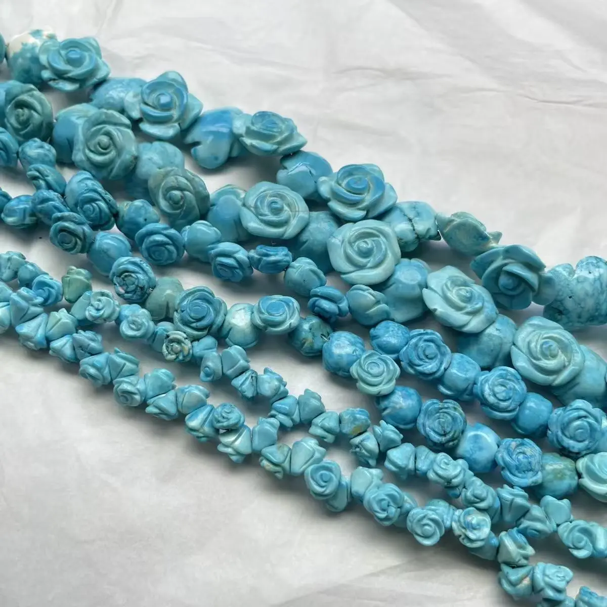 

3A howlite Turquoise blue bamboo orange red coral carved flower 37cm wholesale for DIY jewelry necklace LOOSE BEADS