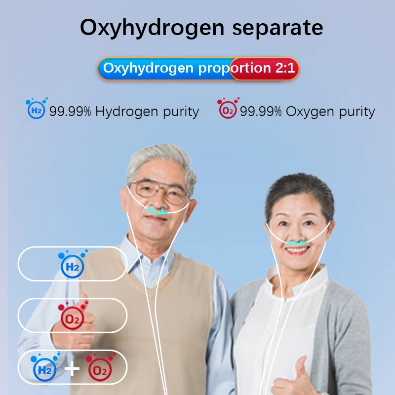 Mesin pembuat hidrogen 1500ml, mesin pernapasan hidrogen portabel generator air hidrogen mesin inhalasi H2O2