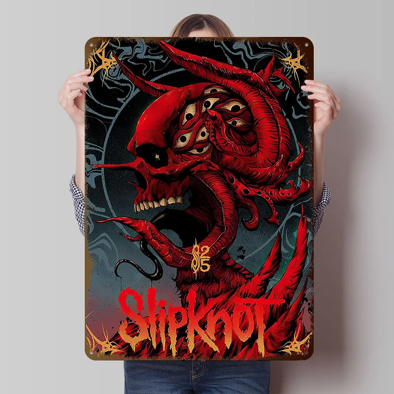 Slipknot We Are Not Your Kind Artwork Tinplate Posters Customizable Wall Art Retro Vintage Metal Signs for Home Room Desk Decor