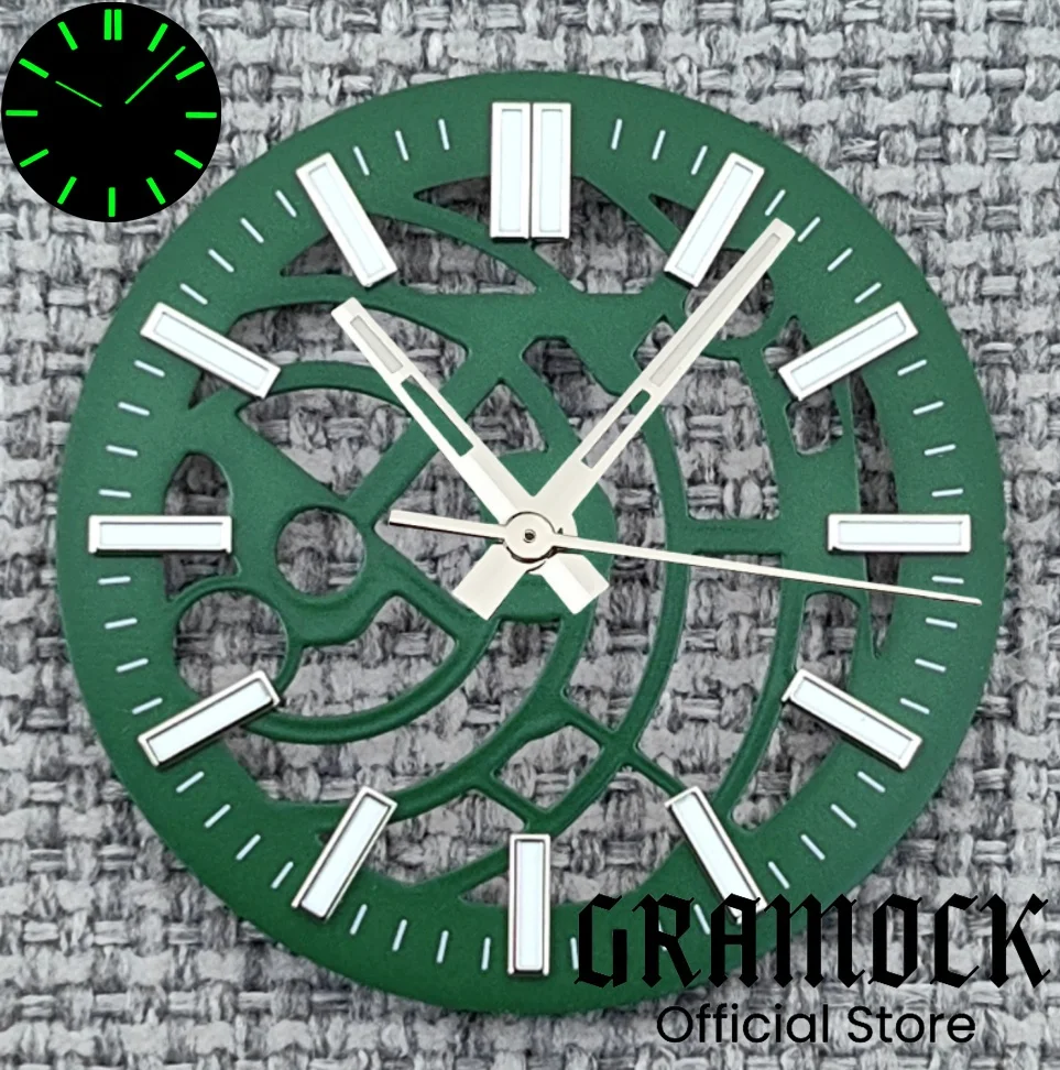 Gramock NH70 NH72 31mm/29mm Hollowing Out Dial With Skeleton Hollow Hands Luminous Fit NH70 NH72 Movement Watch Replacement Part view 3