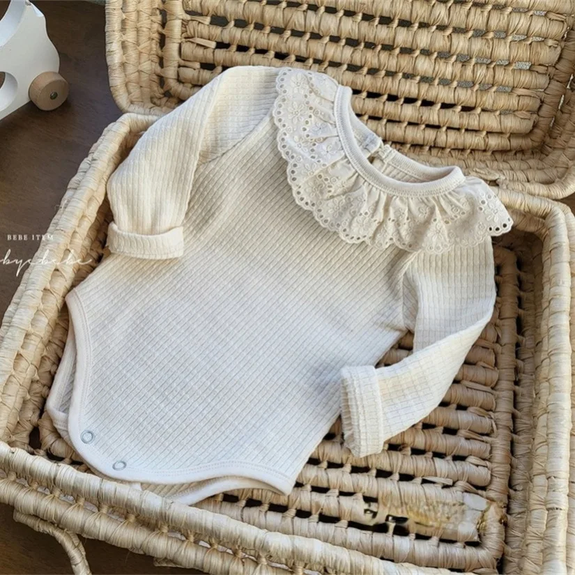 

Baby Clothes Solid Color Simple All Match Romper 2024 Spring and Autumn New Girls Baby Fashion Soft and Comfortable Romper