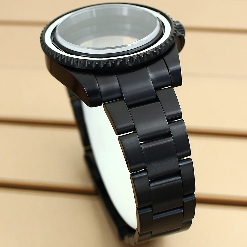 20ATM Dive 40mm Watch Case For NH34 NH35 NH36 NH38 ETA2824 Miyota8215 Movement Steel Bracelet Sapphire 120 Clicks Sliding Buckle