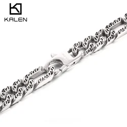 10mm Vintage Figaro Chain Bracelet & Necklace Jewelry Set - Stainless Steel 316L - KB120773-BD