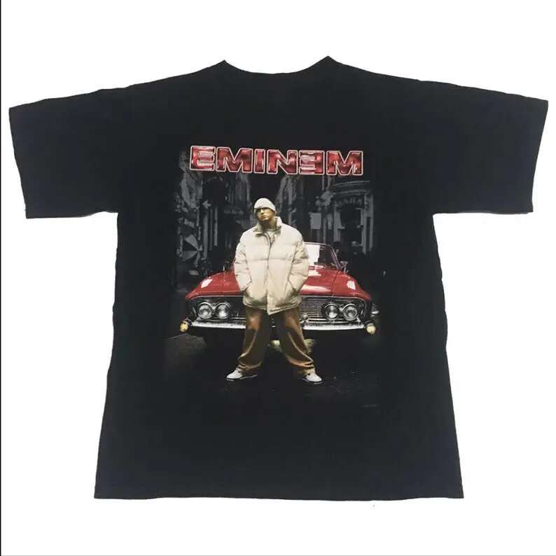 

Хлопковая черная футболка Eminem Rapper всех размеров S 4XL
